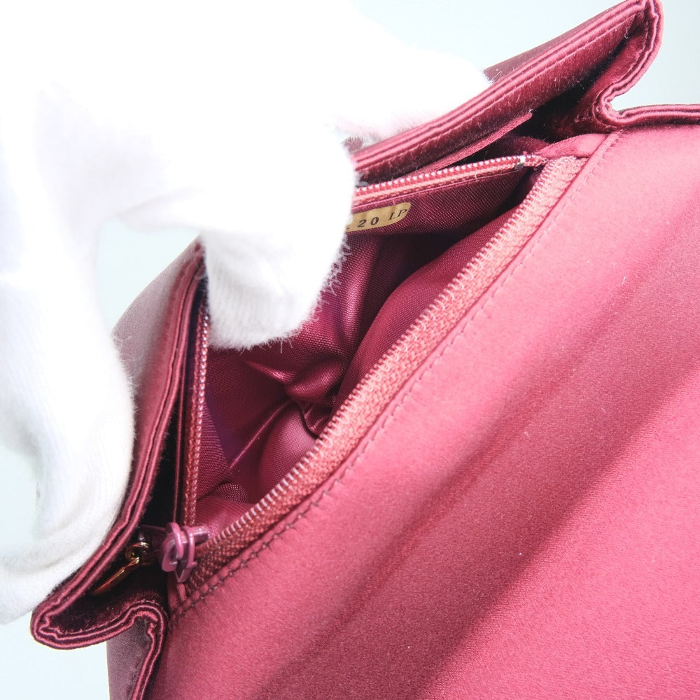 Chanel Shoulder Bag Satin, Rhinestone Bordeaux Coco Mark Party Bag Women
