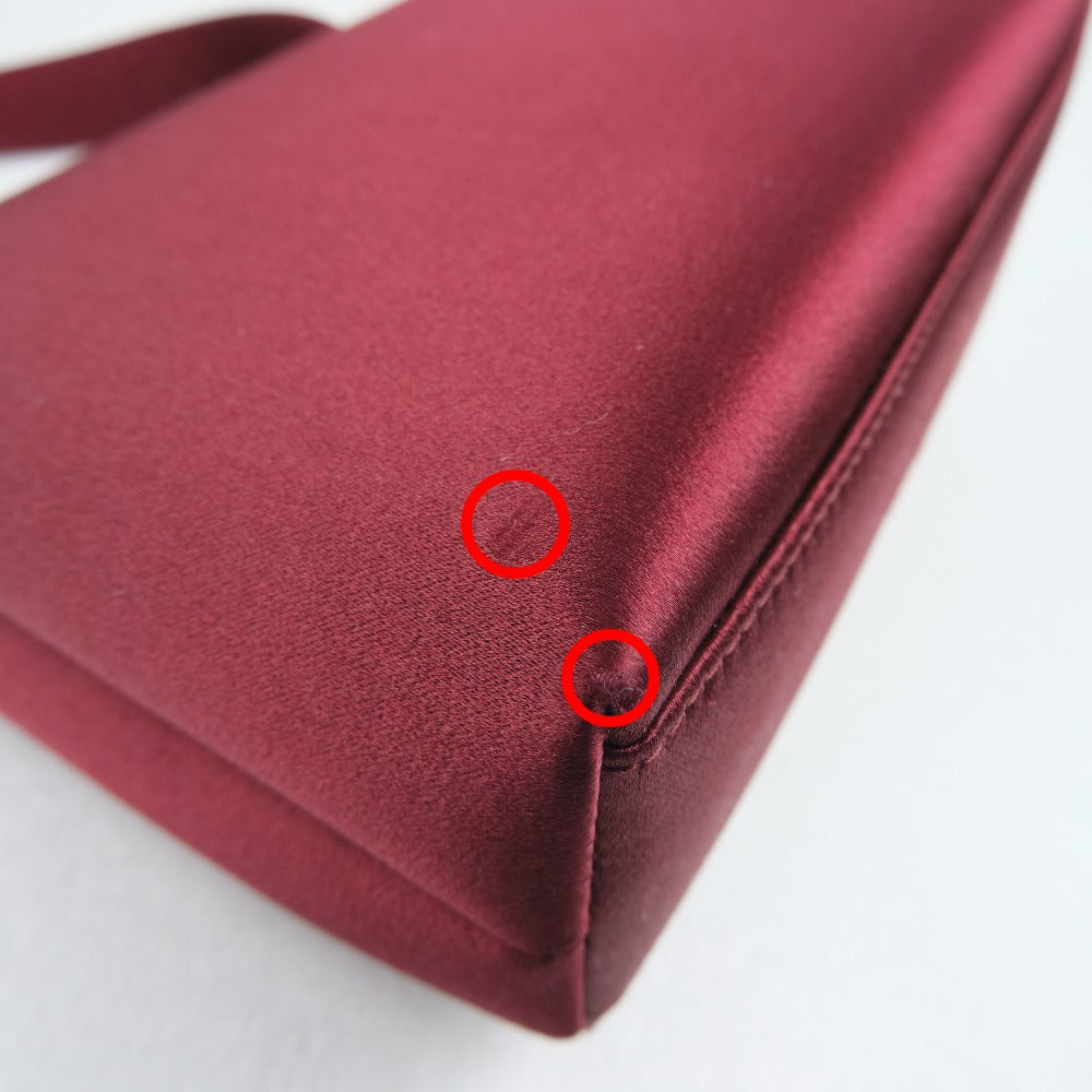 Chanel Shoulder Bag Satin, Rhinestone Bordeaux Coco Mark Party Bag Women