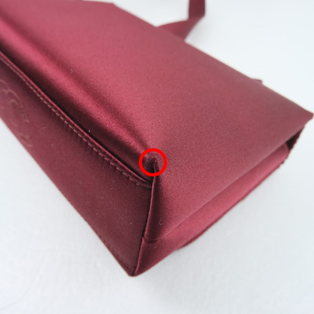 Chanel Shoulder Bag Satin, Rhinestone Bordeaux Coco Mark Party Bag Women