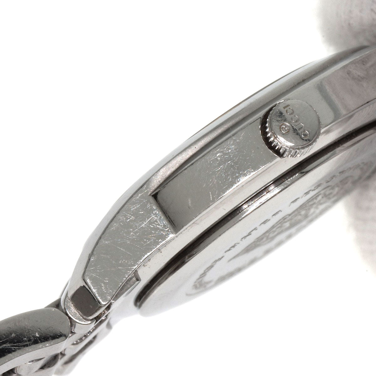Gucci Watches Quartz 5500L Stainless Steel , Stainless Steel Silver Round Face Silver Dial Women