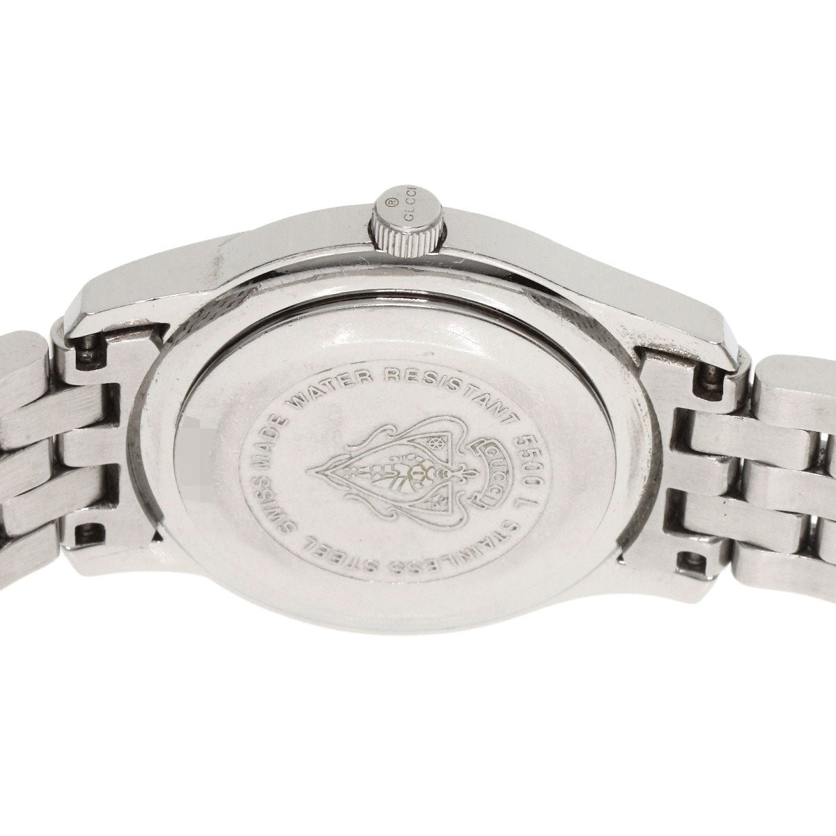 Gucci Watches Quartz 5500L Stainless Steel , Stainless Steel Silver Round Face Silver Dial Women