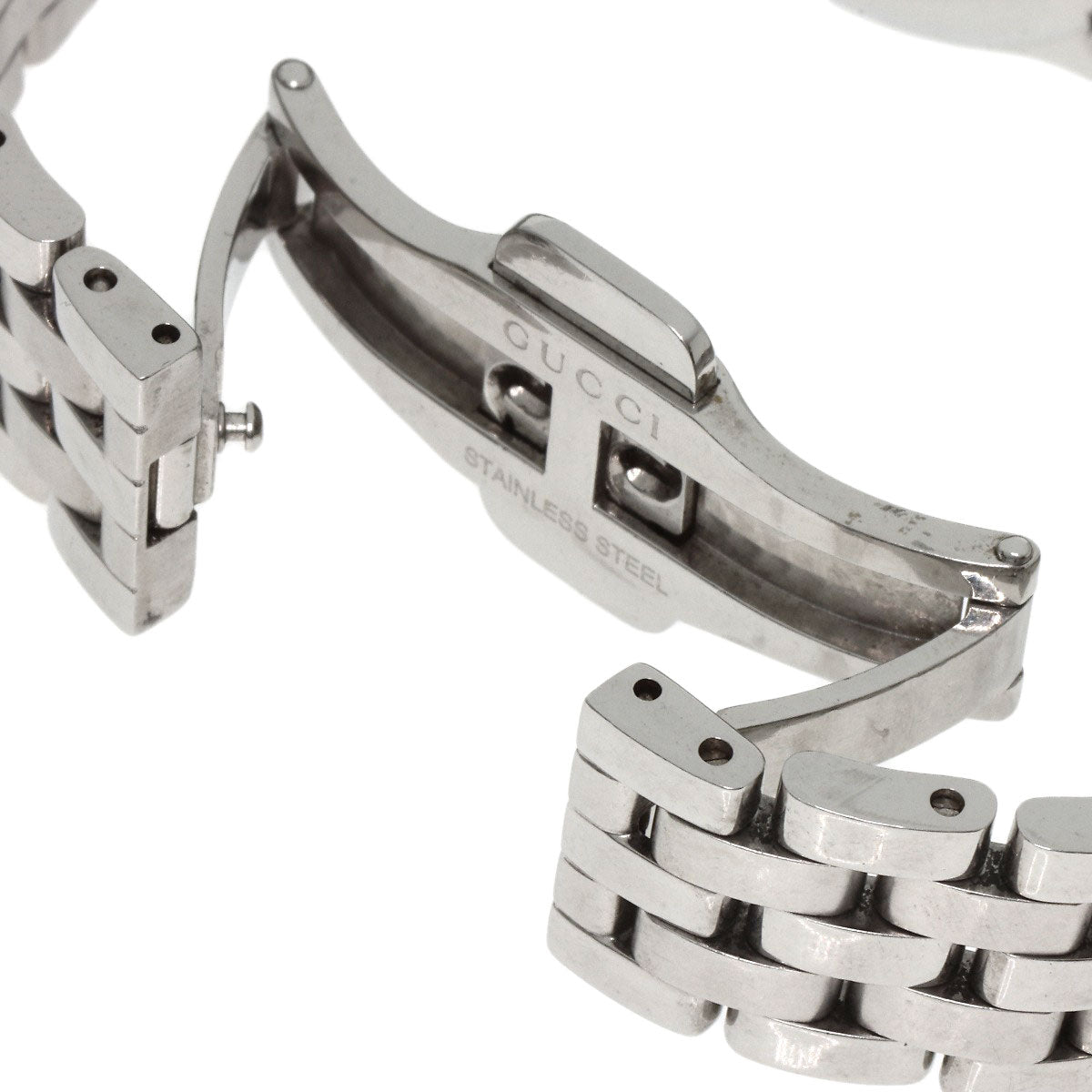 Gucci Watches Quartz 5500L Stainless Steel , Stainless Steel Silver Round Face Silver Dial Women