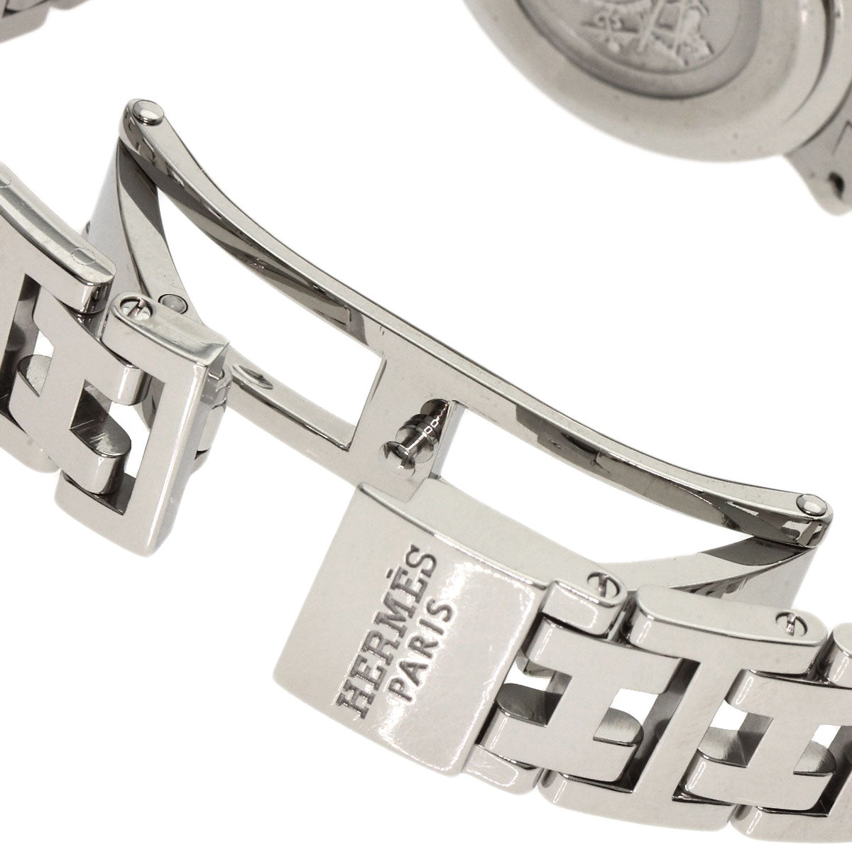 Hermes Watches Quartz Cl4.210 Stainless Steel , Stainless Steel Silver Clipper Nacre New Buckle