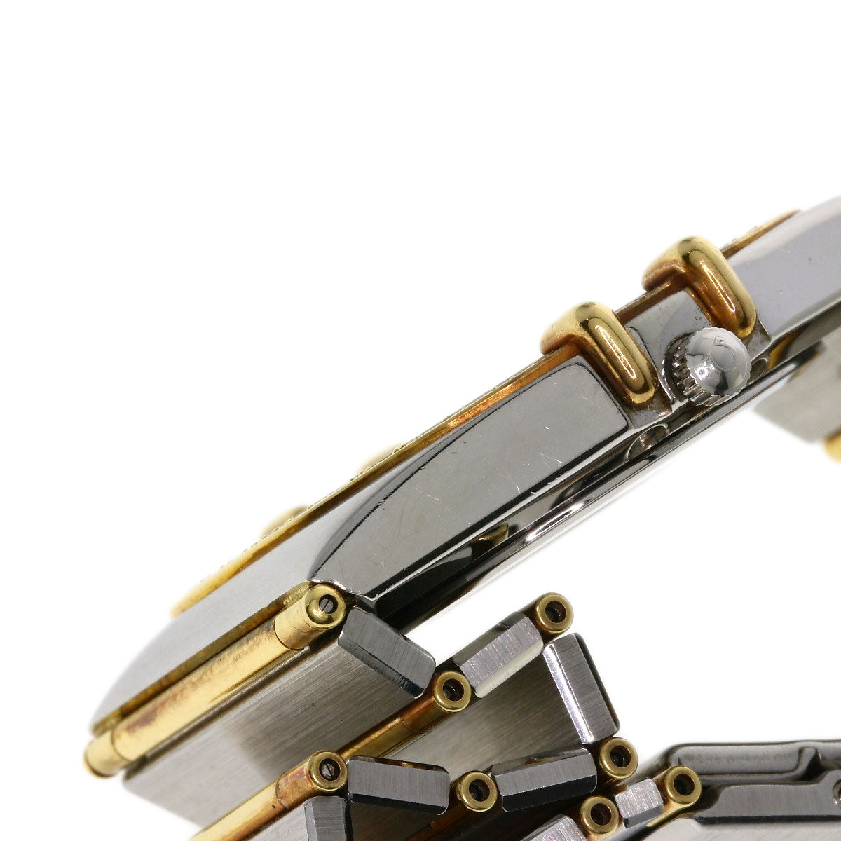 Omega Watches Quartz Stainless Steel, Combination, Diamond Gold Constellation Flat Bezel Full Bar