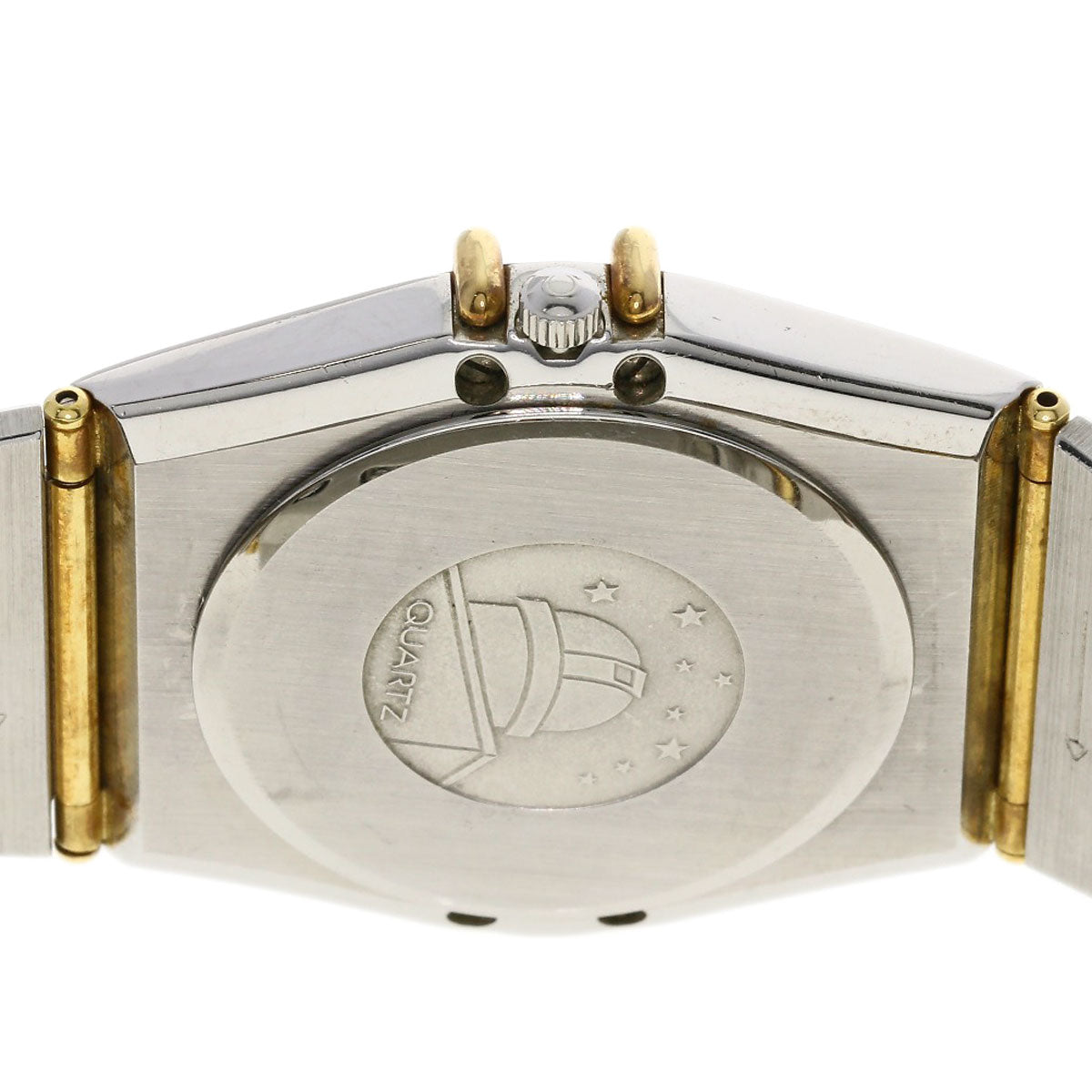 Omega Watches Quartz Stainless Steel, Combination, Diamond Gold Constellation Flat Bezel Full Bar