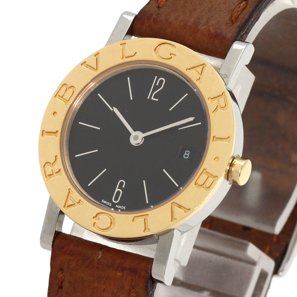Bvlgari Watches Quartz Bb26Sgld Stainless Steel, Leather, K18Yg Gold Bulgari Bulgari Black Dial