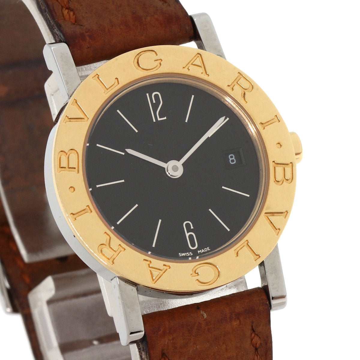 Bvlgari Watches Quartz Bb26Sgld Stainless Steel, Leather, K18Yg Gold Bulgari Bulgari Black Dial