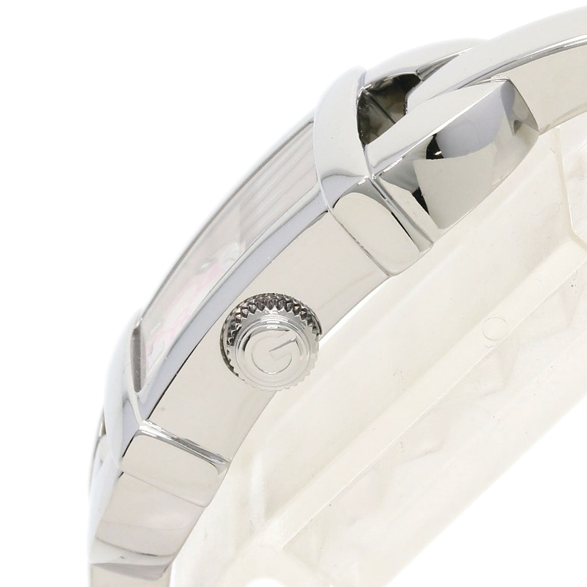 Gucci Watches Quartz 6800L Stainless Steel , Stainless Steel Silver Square Face Shell Dial Women