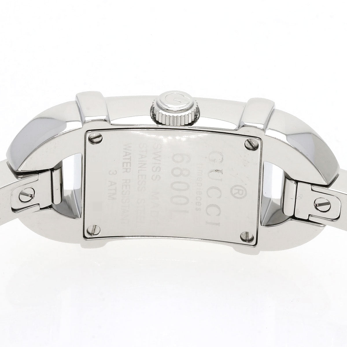 Gucci Watches Quartz 6800L Stainless Steel , Stainless Steel Silver Square Face Shell Dial Women