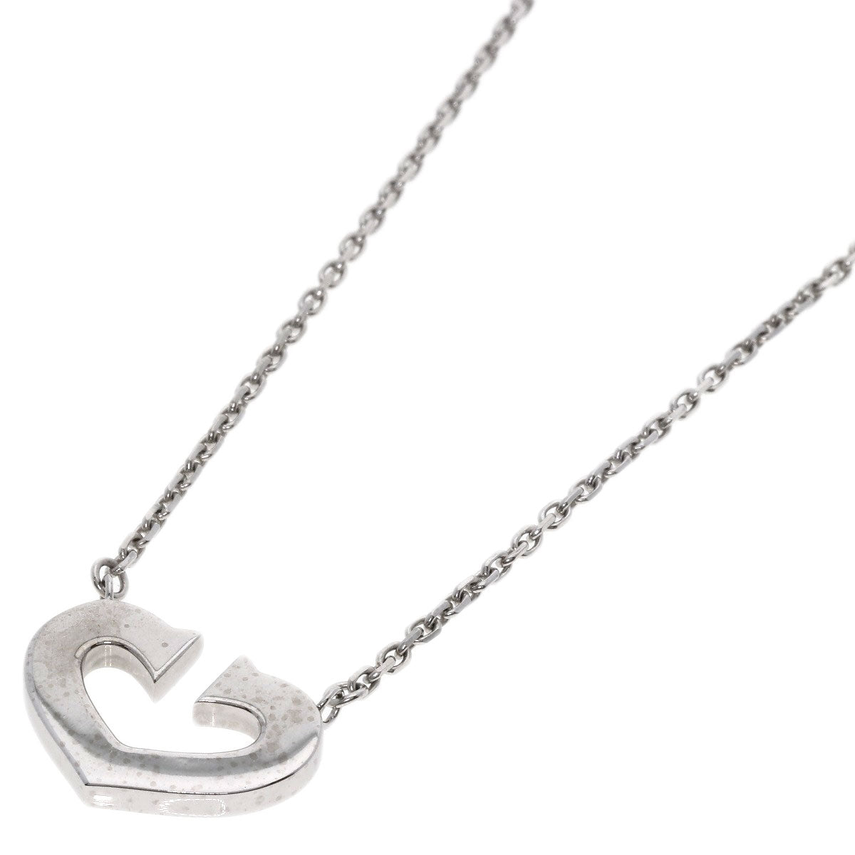 Cartier Necklace K18Wg Silver C Heart Women