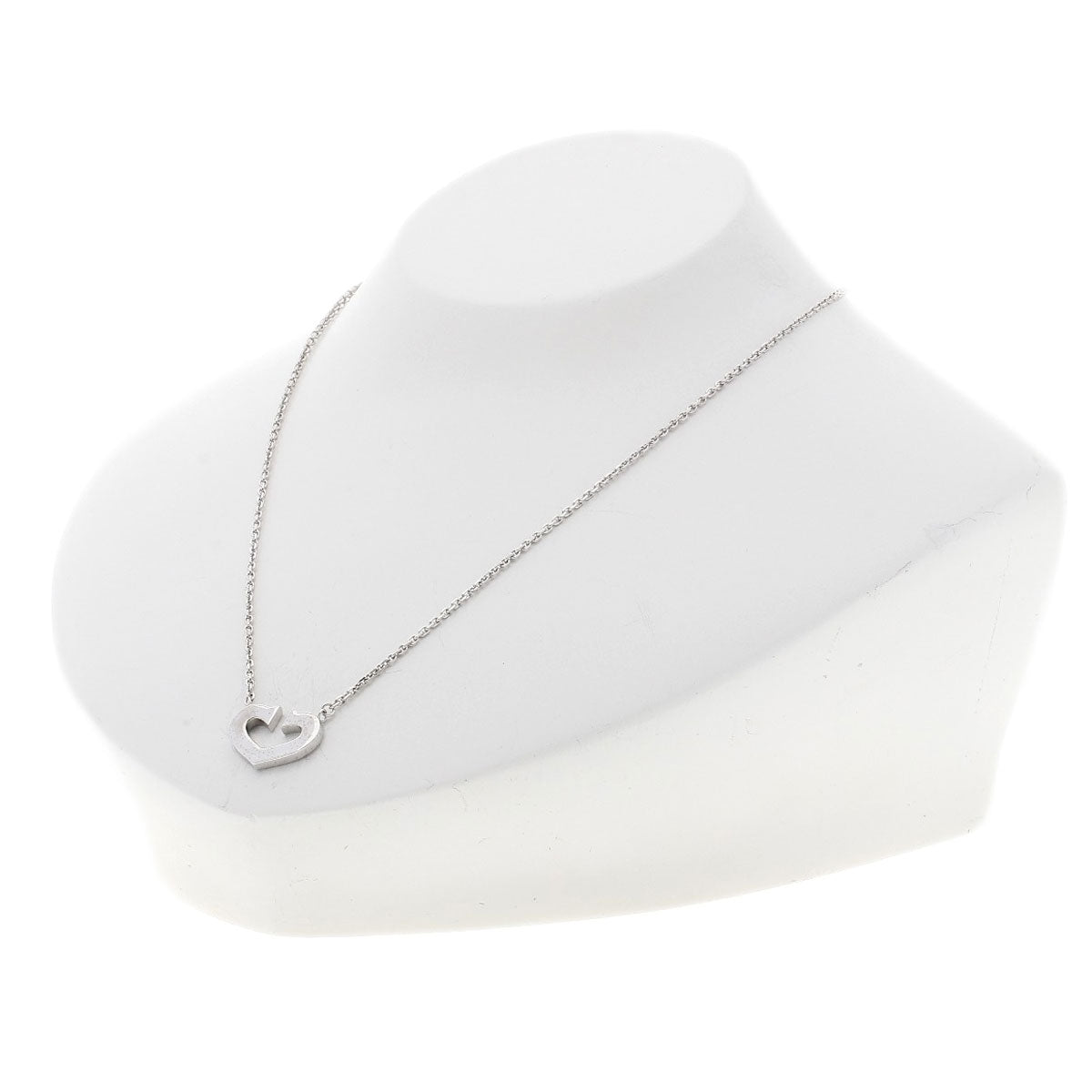 Cartier Necklace K18Wg Silver C Heart Women