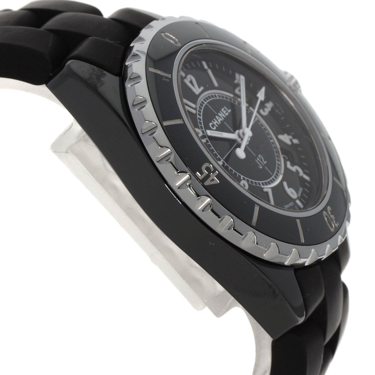 Chanel Watches Quartz H0681 Ceramic, Rubber Black J12 1.3" Black Dial Women