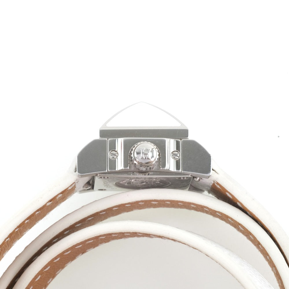 Hermes Watches Quartz Me2.112 Stainless Steel , Leather White Triple Tour Medor Rock White Dial
