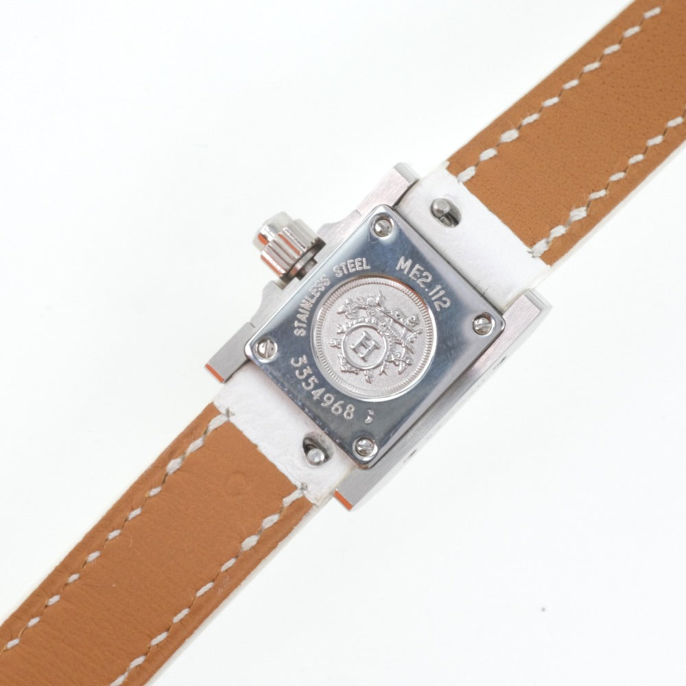 Hermes Watches Quartz Me2.112 Stainless Steel , Leather White Triple Tour Medor Rock White Dial