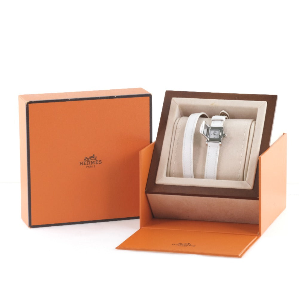 Hermes Watches Quartz Me2.112 Stainless Steel , Leather White Triple Tour Medor Rock White Dial