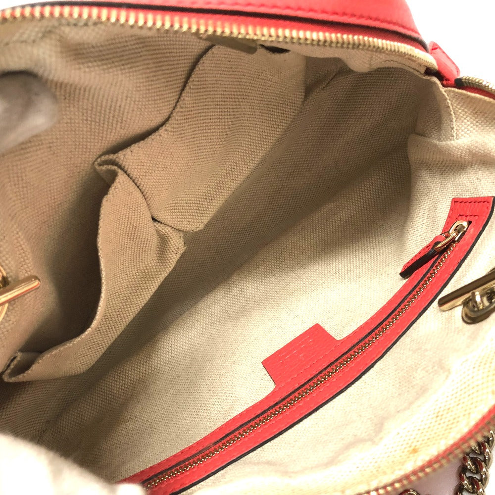 Gucci Shoulder Bag 308983 Leather Begonia Pink Interlocking G Soho Small Women