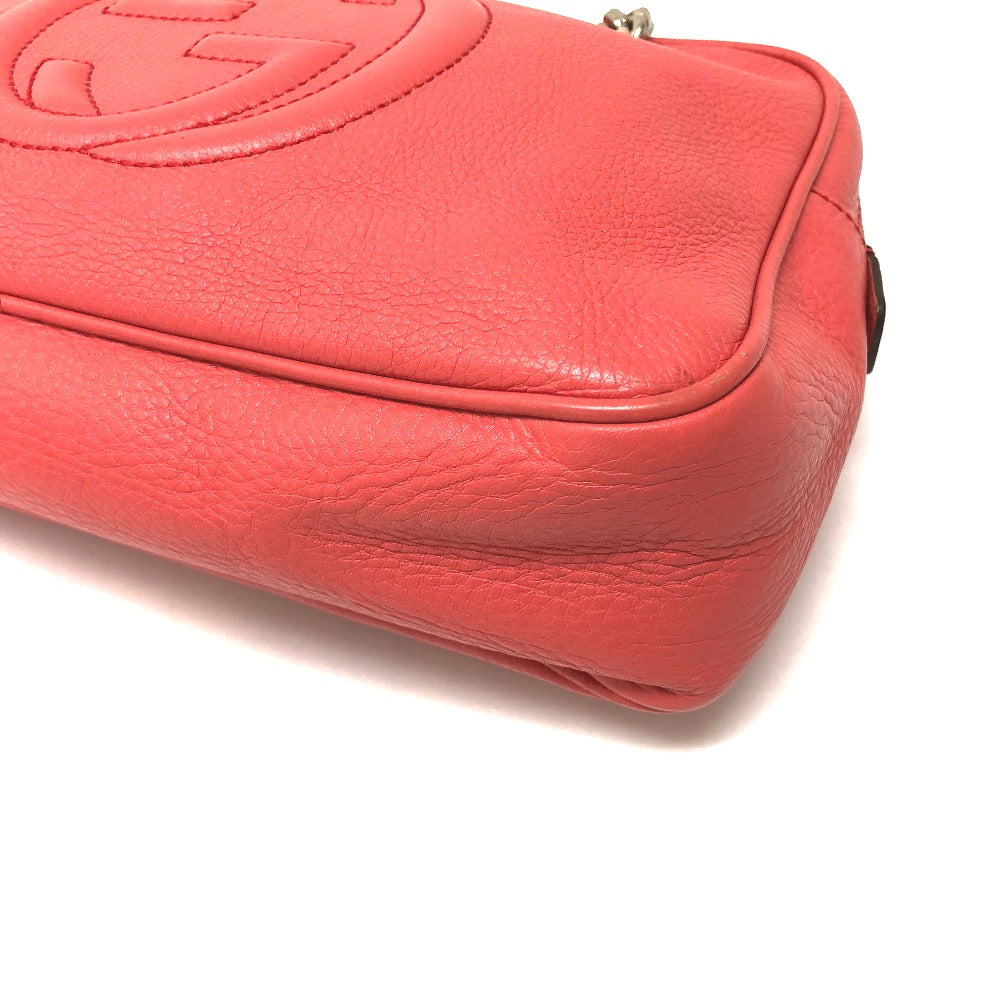 Gucci Shoulder Bag 308983 Leather Begonia Pink Interlocking G Soho Small Women