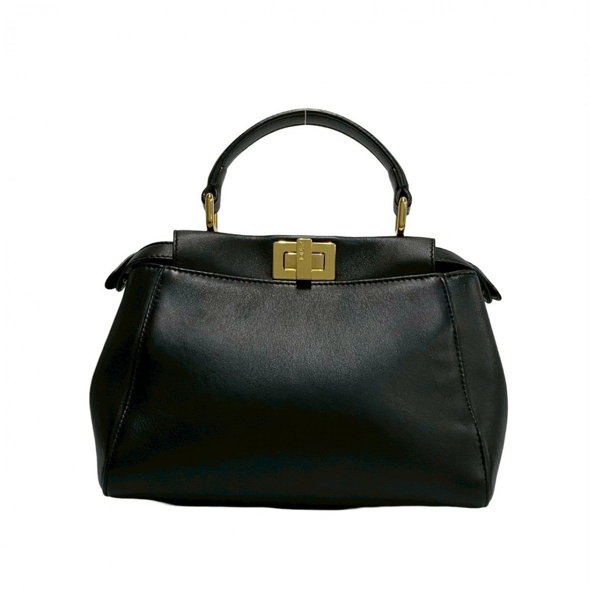 Fendi Shoulder Bag Leather Black Peek-A-Boo Mini Women