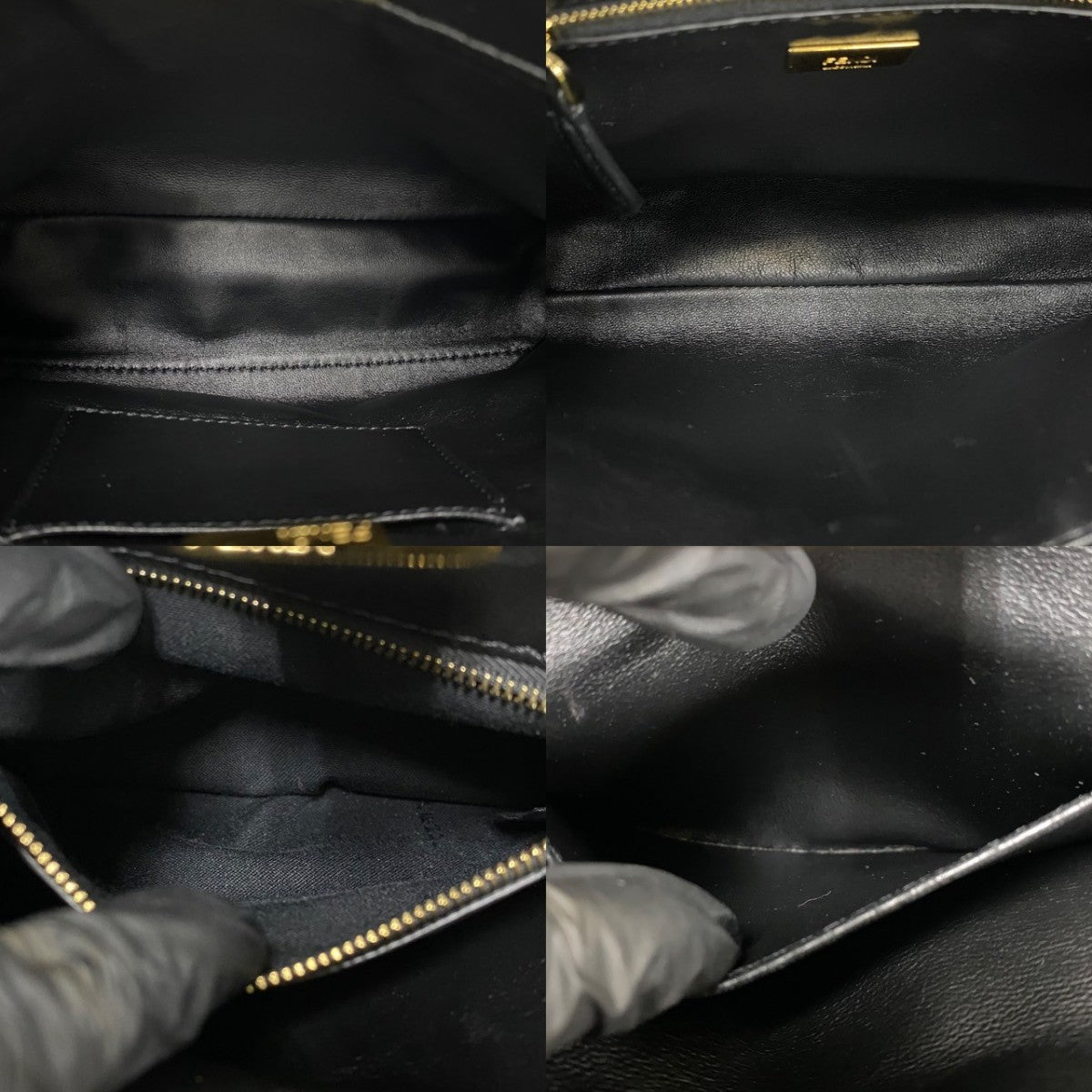 Fendi Shoulder Bag Leather Black Peek-A-Boo Mini Women