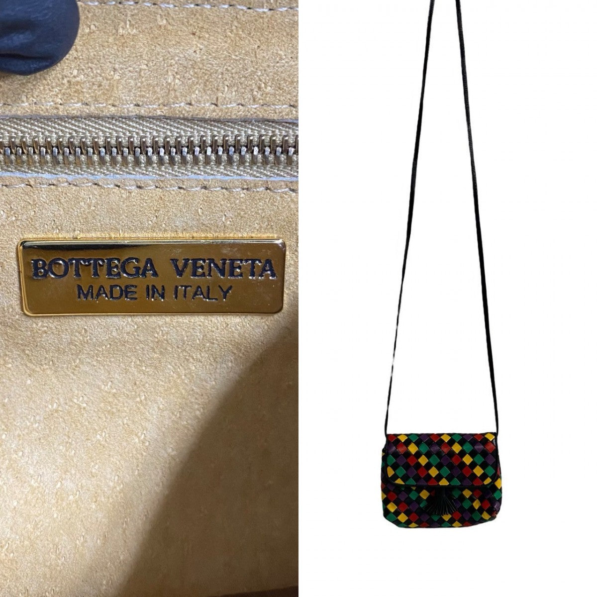 Bottegaveneta Shoulder Bag Leather Multicolor Intrecciato Women