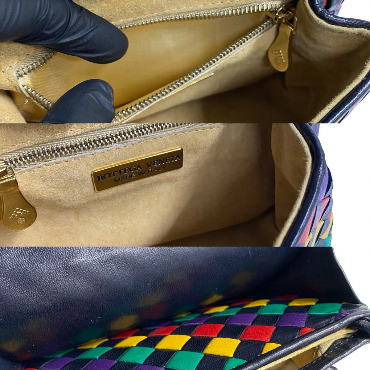 Bottegaveneta Shoulder Bag Leather Multicolor Intrecciato Women