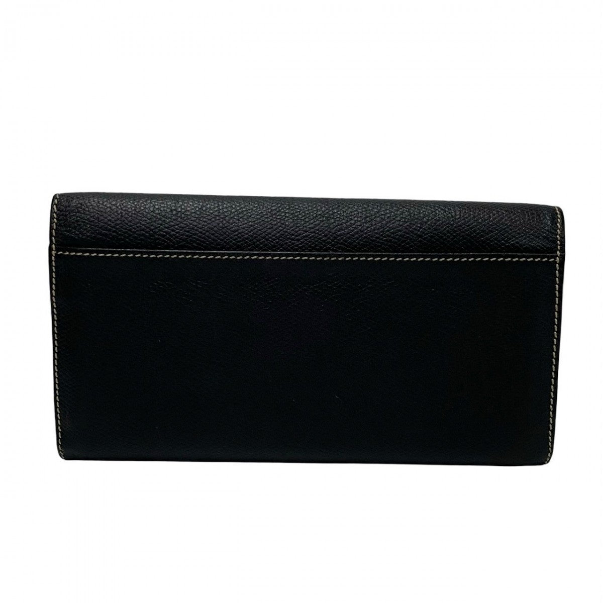 Loewe Long Wallet Purse Leather Black Anagram Logo Women(Unisex)