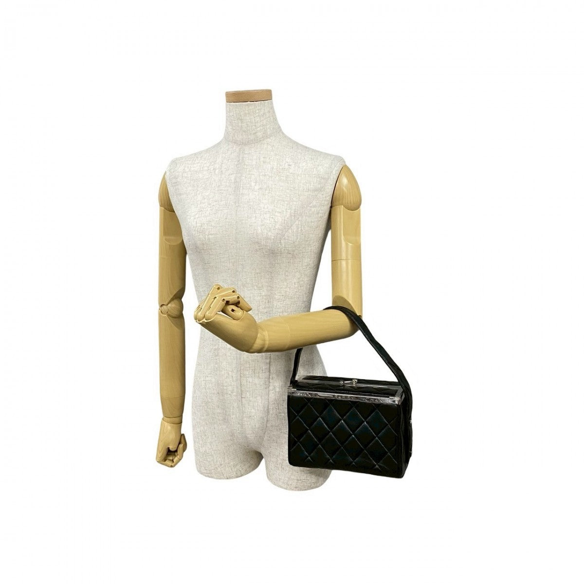 Chanel Handbag Lambskin Black Kannon Vanity Women