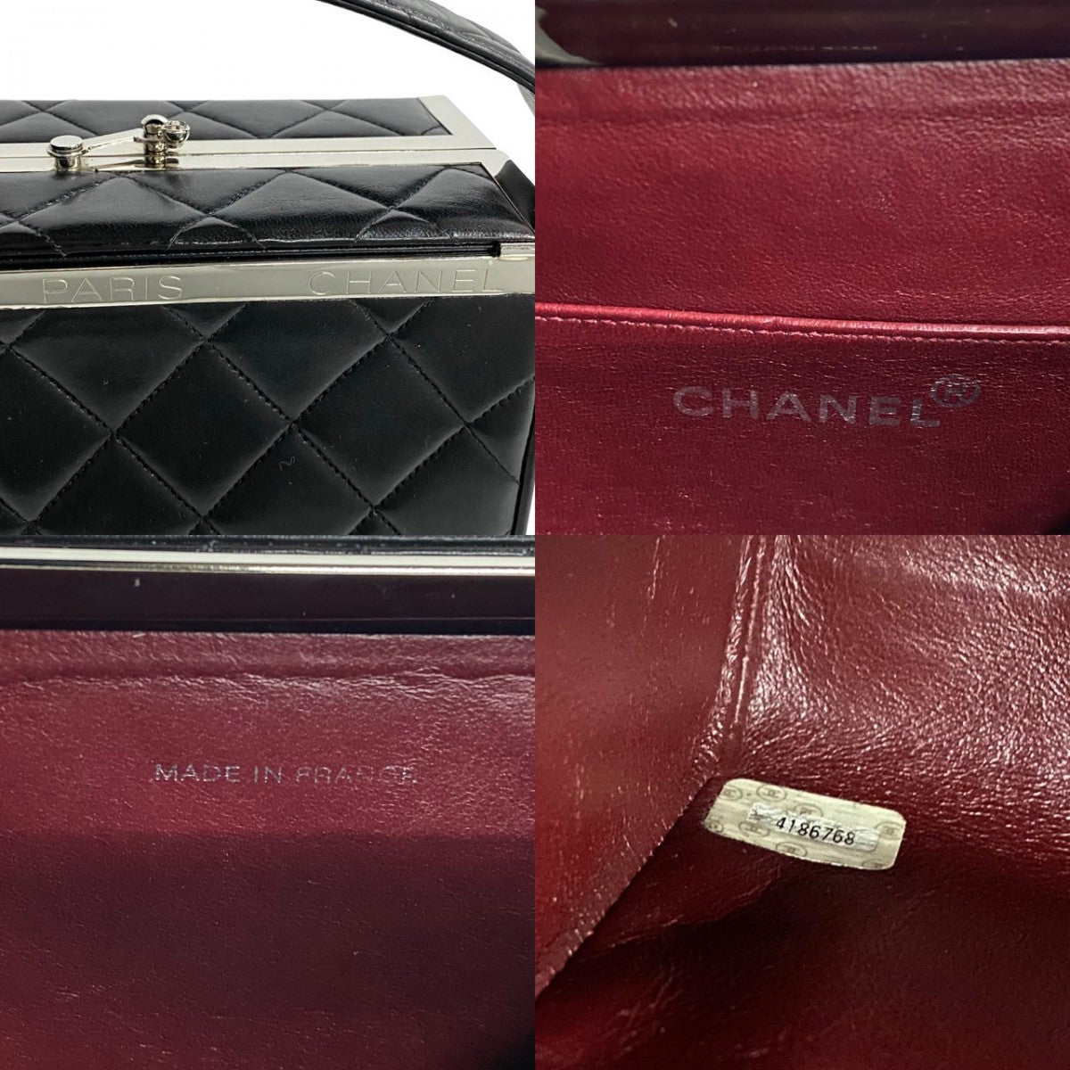 Chanel Handbag Lambskin Black Kannon Vanity Women