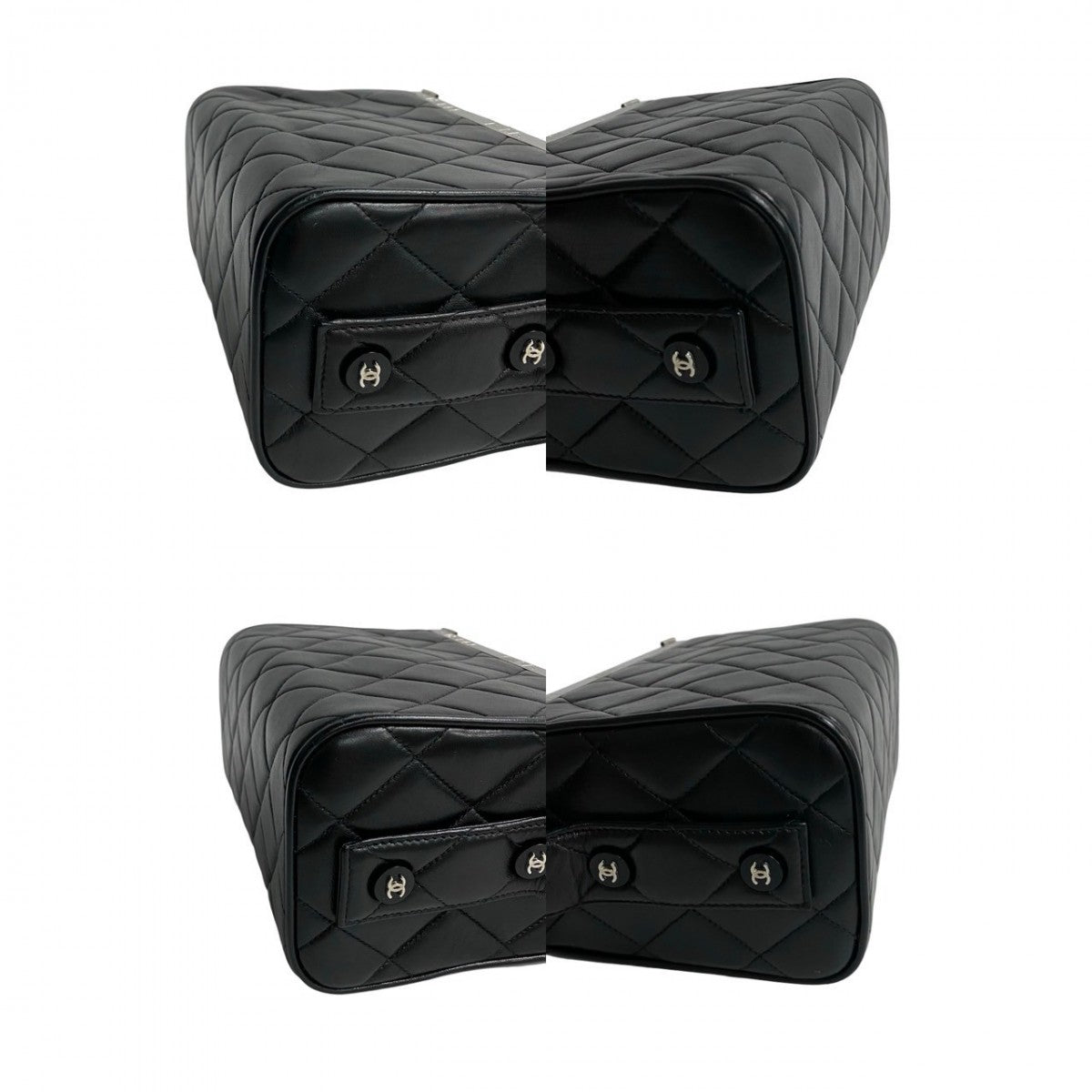 Chanel Handbag Lambskin Black Kannon Vanity Women