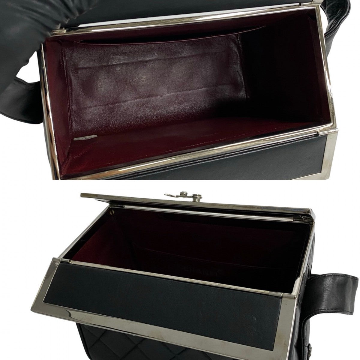 Chanel Handbag Lambskin Black Kannon Vanity Women