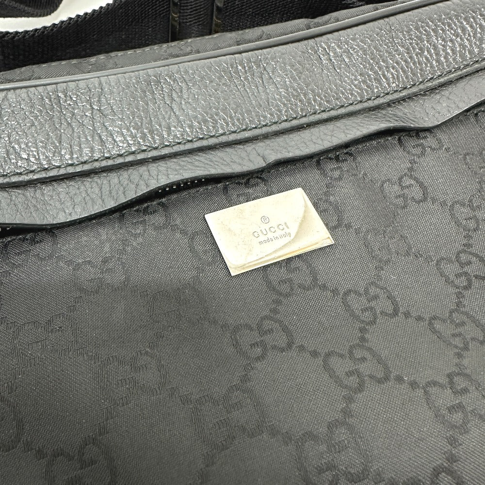 Gucci Waist Bag 336672 Nylon / Leather Black Gg Nylon