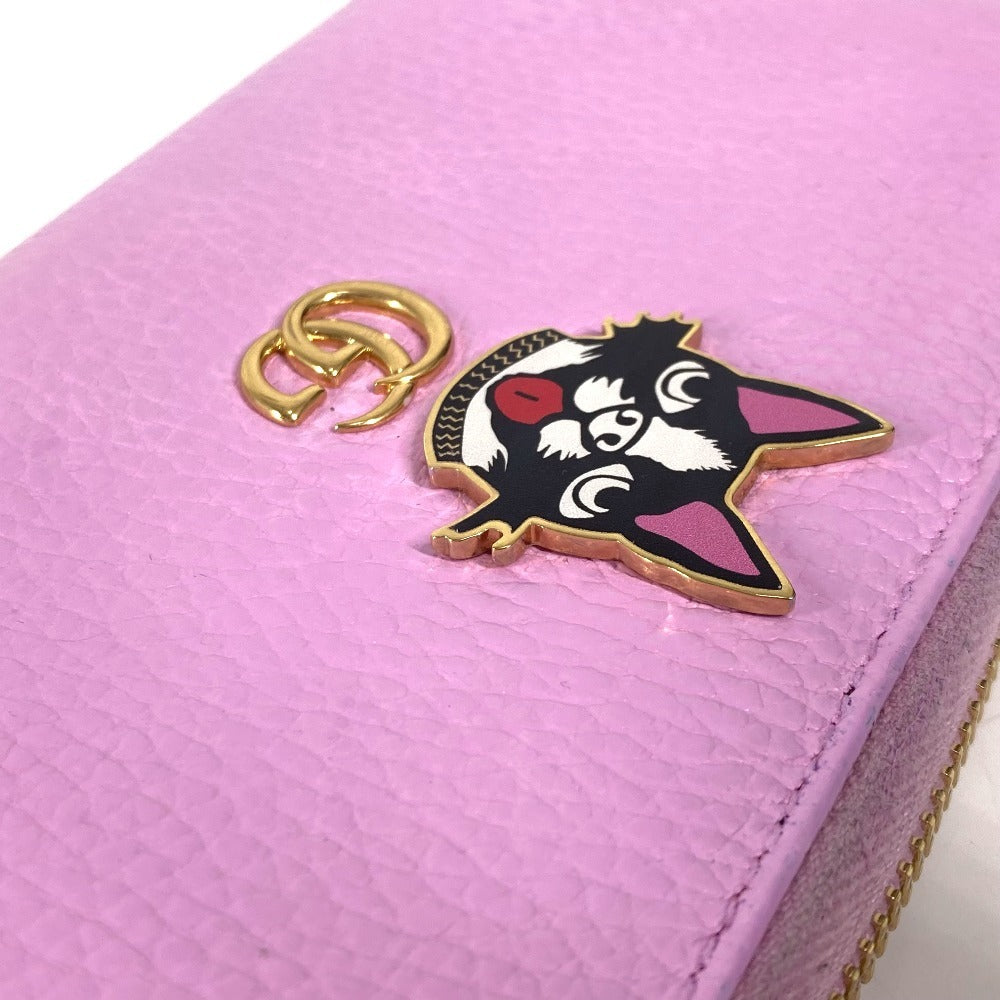 Gucci Long Wallet Purse 499337 Leather Pink Gg Marmont Bosco