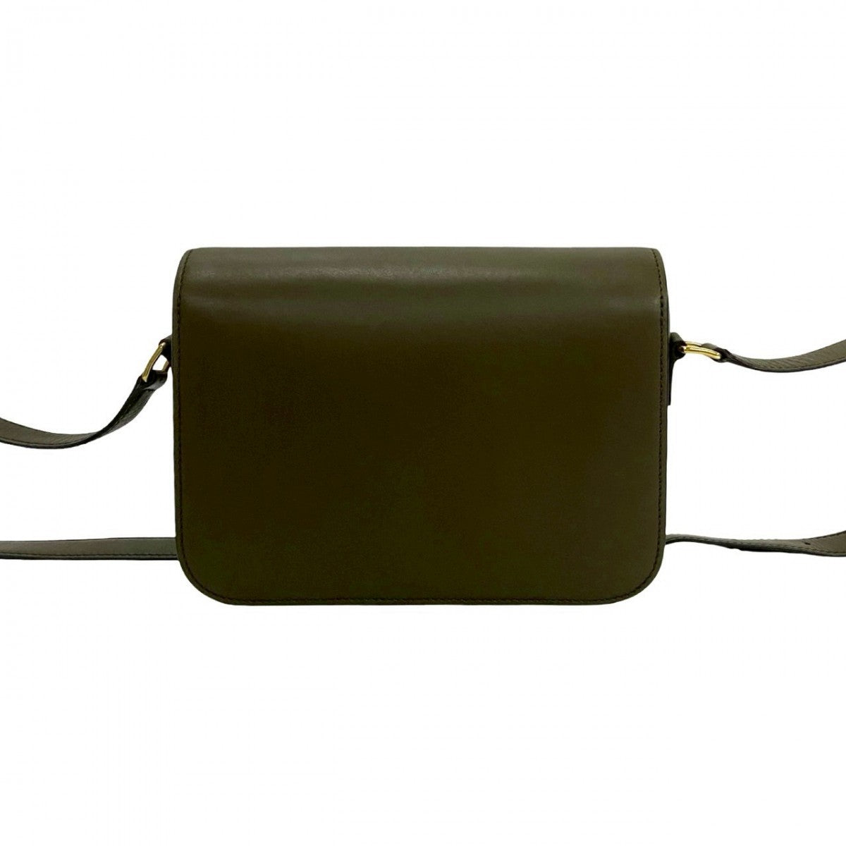 Celine Shoulder Bag Leather Khaki Classic Triomphe Women