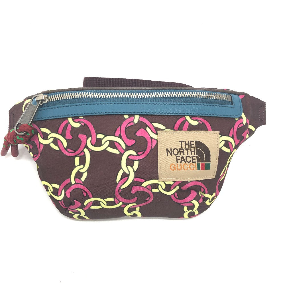 Gucci Sling Bag 650299 Nylon Brown The North Face Collaboration Waist Pouch Women
