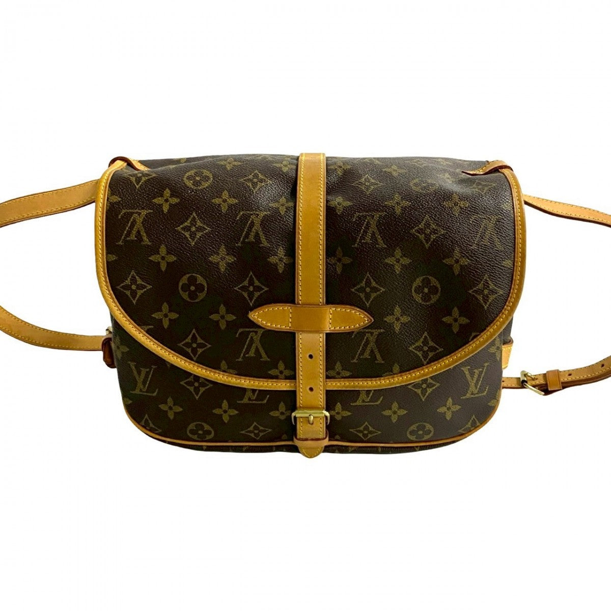Louis Vuitton Shoulder Bag M42256 Leather, Pvc Brown Monogram Saumur 30 Mens(Unisex)