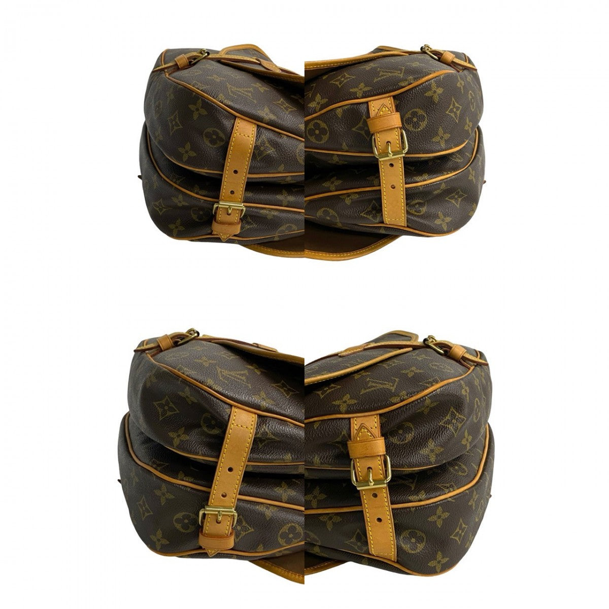 Louis Vuitton Shoulder Bag M42256 Leather, Pvc Brown Monogram Saumur 30 Mens(Unisex)