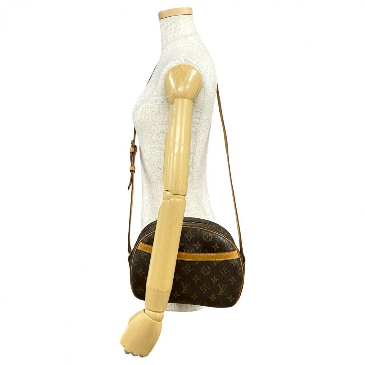 Louis Vuitton Shoulder Bag M51221 Leather, Pvc Brown Monogram Blois Women