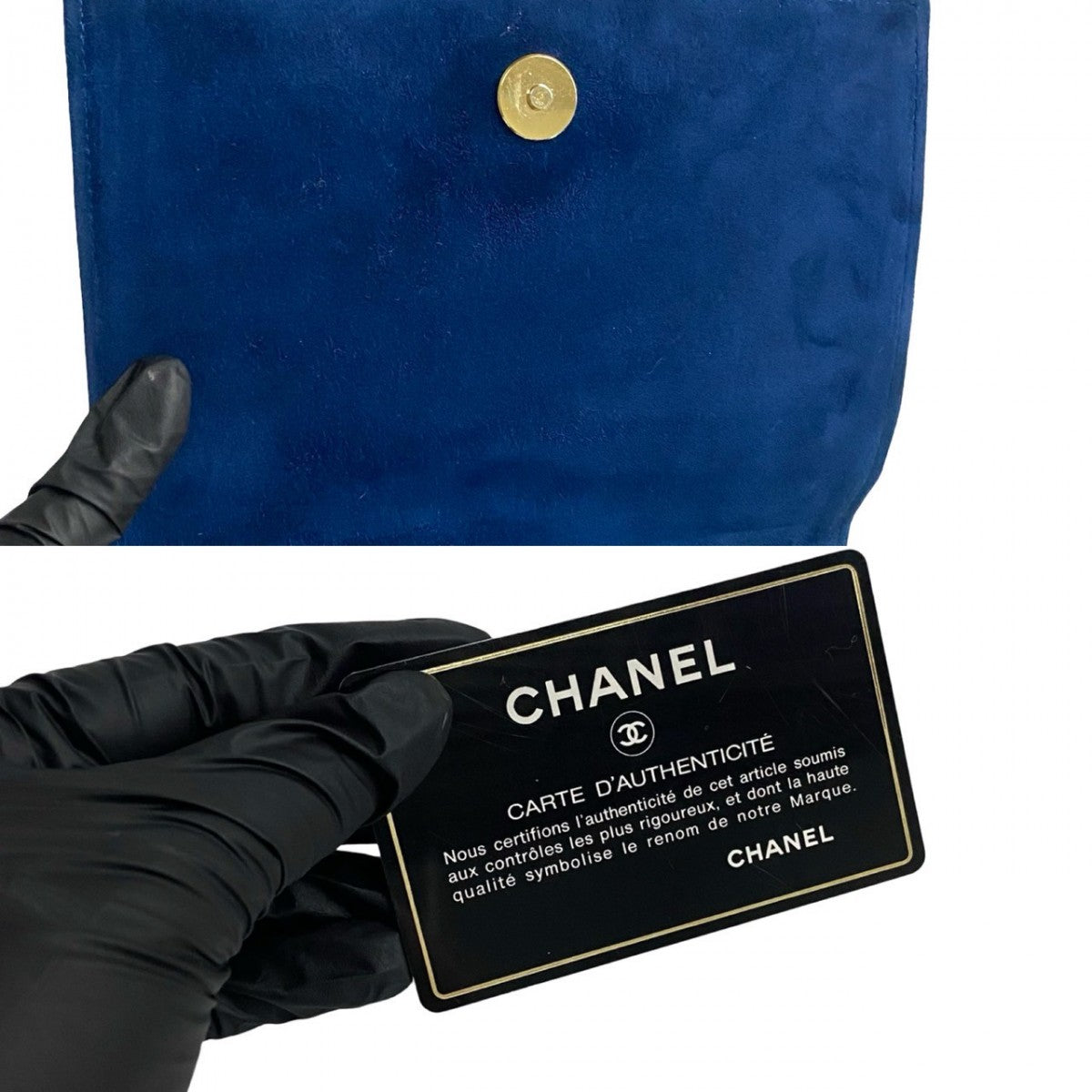 Chanel Shoulder Bag Leather Blue Matrasse Women