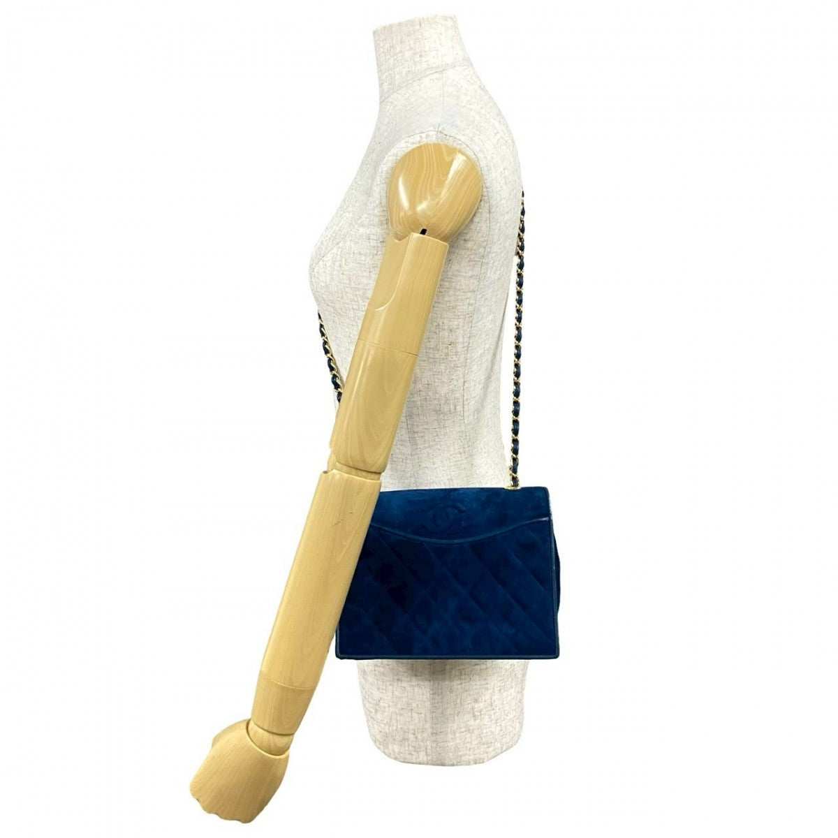 Chanel Shoulder Bag Leather Blue Matrasse Women