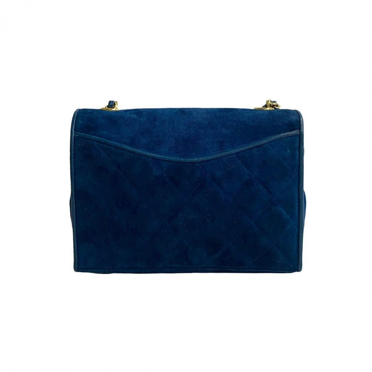 Chanel Shoulder Bag Leather Blue Matrasse Women