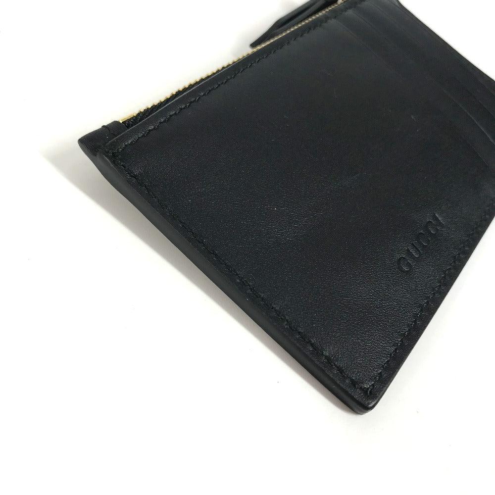 Gucci Coin Case 431715 Leather Black Logo Fragment Case Mens(Unisex)