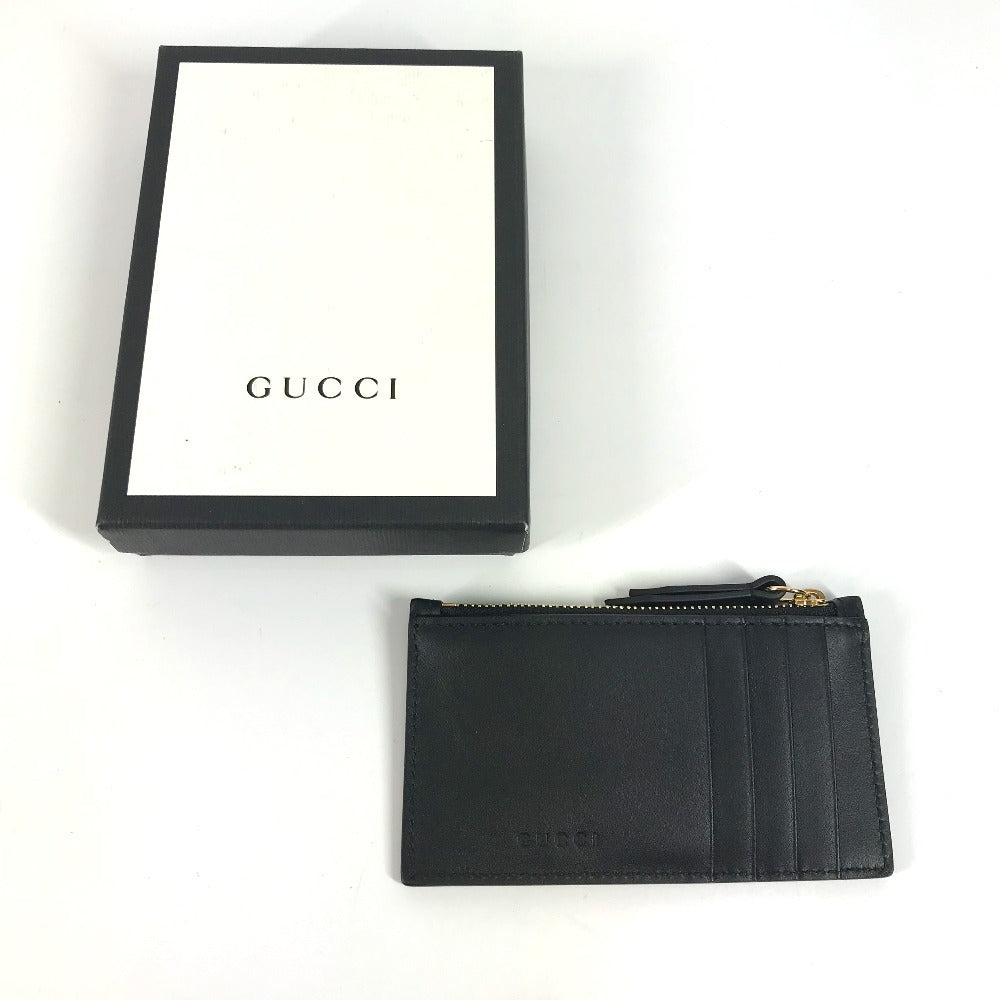 Gucci Coin Case 431715 Leather Black Logo Fragment Case Mens(Unisex)