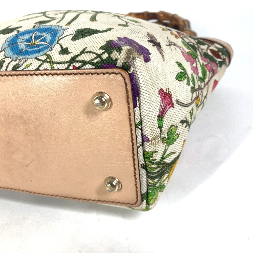 Gucci Handbag 140203 Canvas Multicolor Flora Bamboo Floral Flower