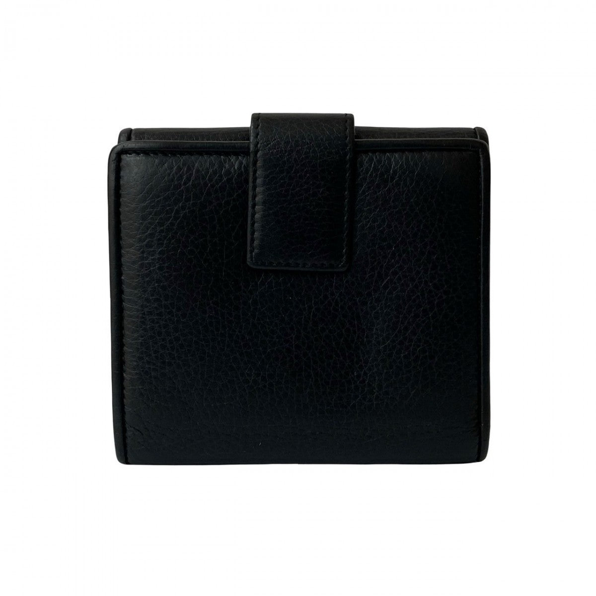 Dior Bifold Wallet Leather Black Logo Metal Mens
