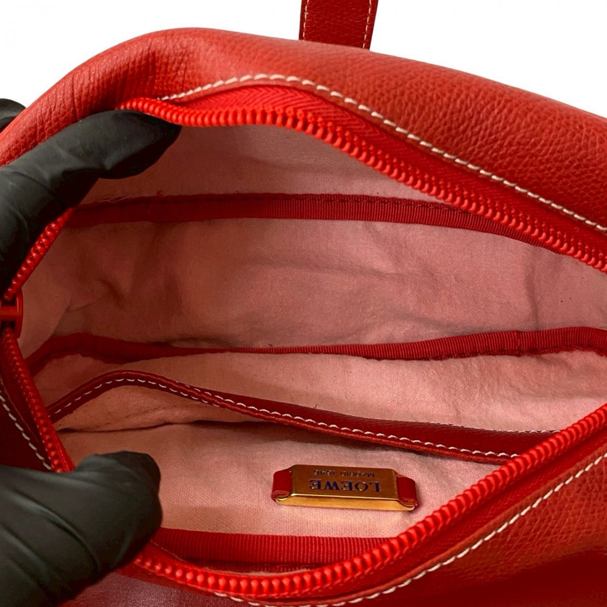 Loewe Shoulder Bag Leather Red Anagram Logo Women