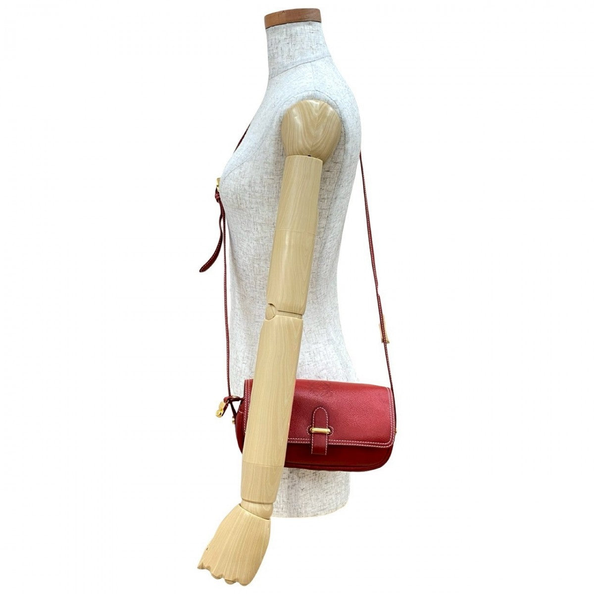 Loewe Shoulder Bag Leather Red Anagram Logo Women