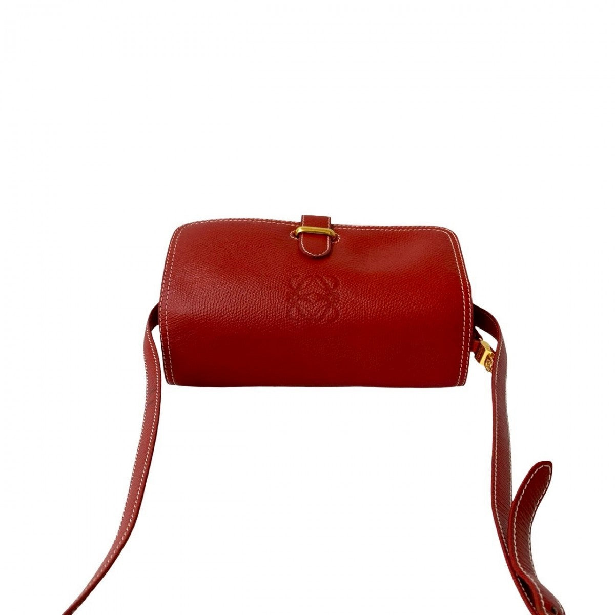 Loewe Shoulder Bag Leather Red Anagram Logo Women