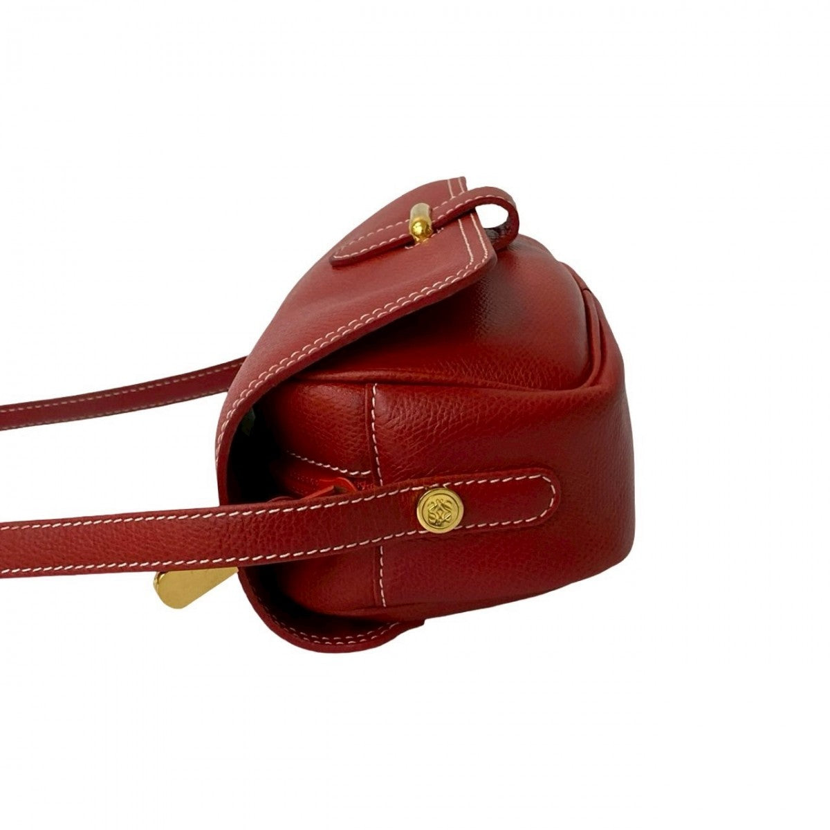 Loewe Shoulder Bag Leather Red Anagram Logo Women