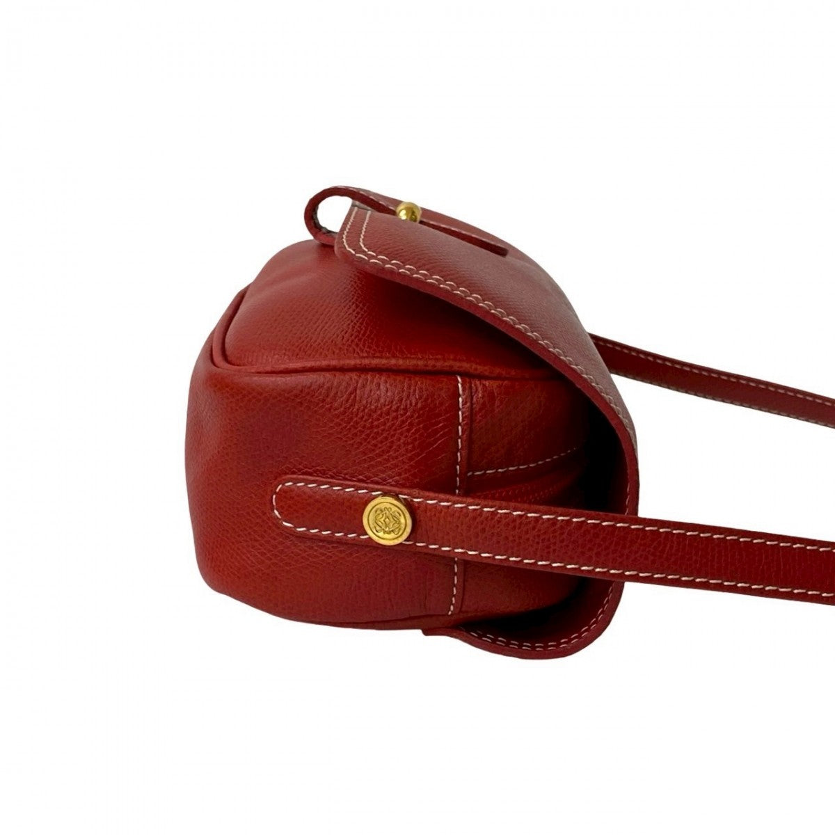 Loewe Shoulder Bag Leather Red Anagram Logo Women
