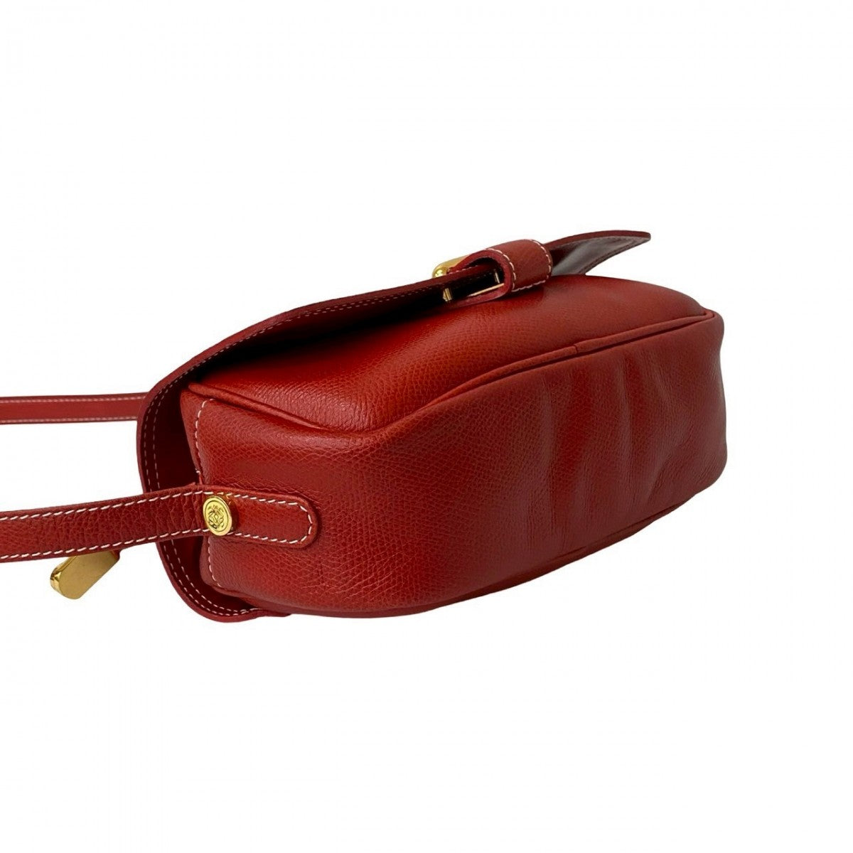 Loewe Shoulder Bag Leather Red Anagram Logo Women